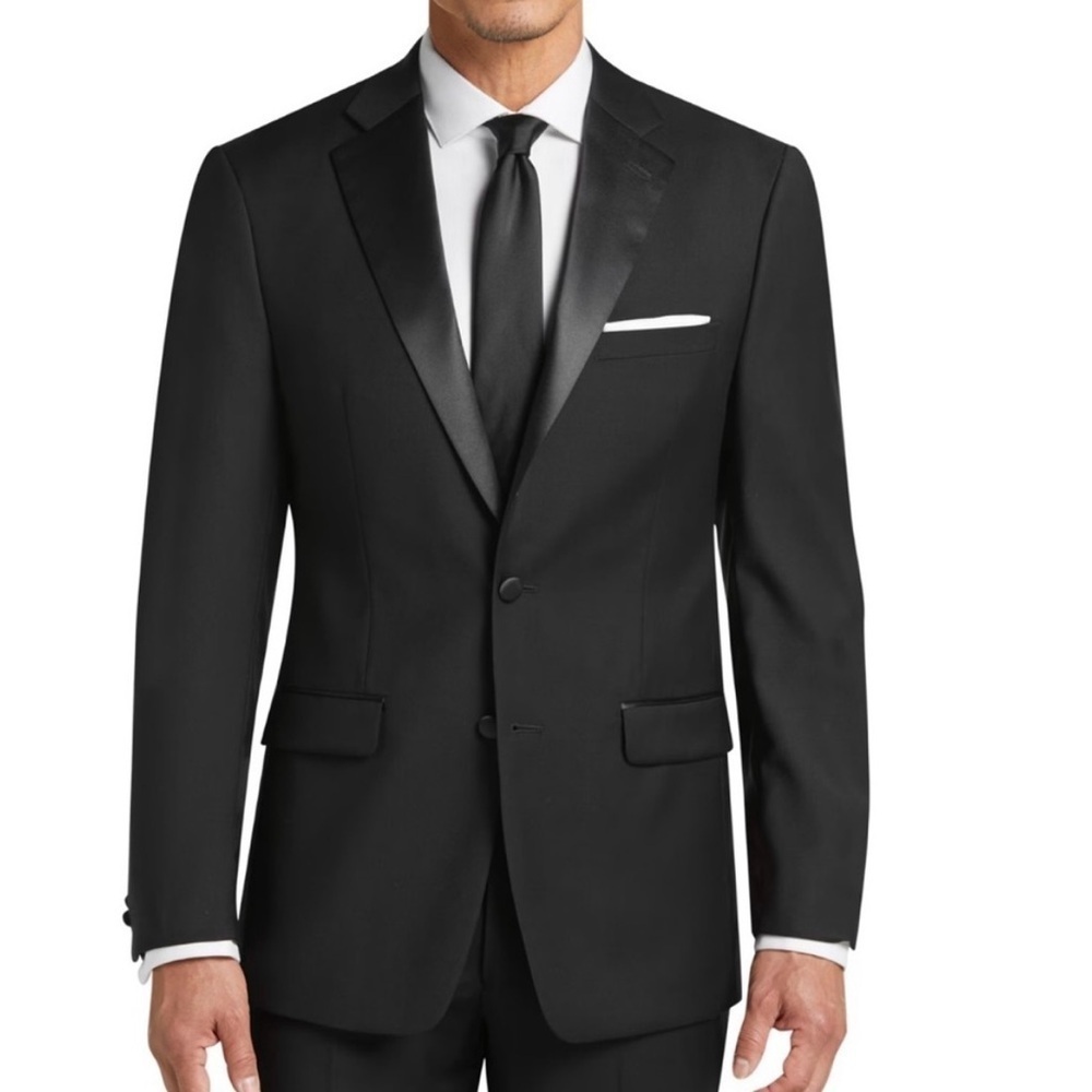 Calvin Klein Slim Fit Wool Tuxedo Jacket Suit Blazer Size 48 Regular - NWOT